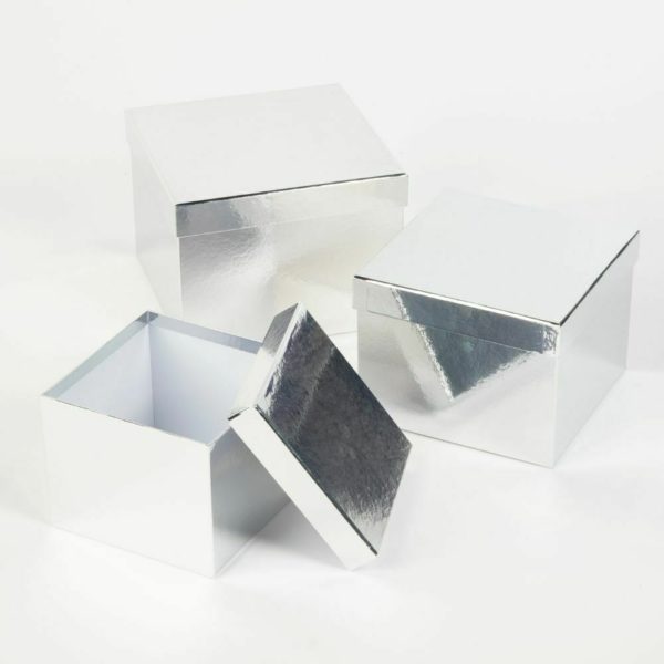 silver square sheen boxes